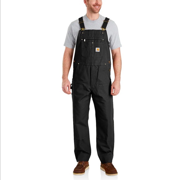 CARHARTT MEN'S BIB OVERALL - RELAXED FIT - DUCK 30x32 Black like new!! - Picture 1 of 5